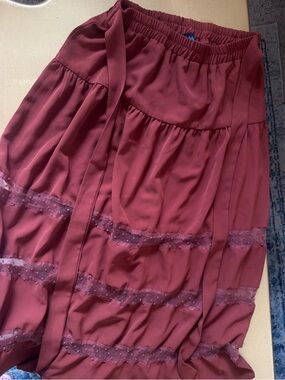 Lace-Trim  maxi Skirt